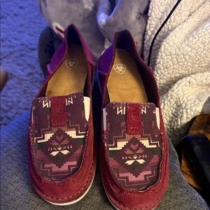 Ariat Women's Burgundy and Purple Patterned Loafers